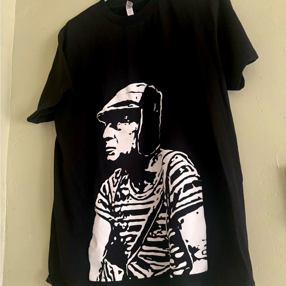 Black Graphic El Chavo Del 8 T-Shirt